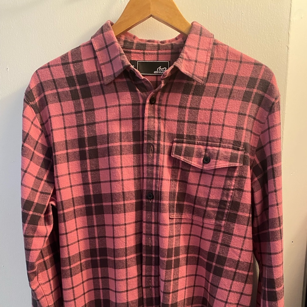 Pink & Black Plaid Shirt, Size S